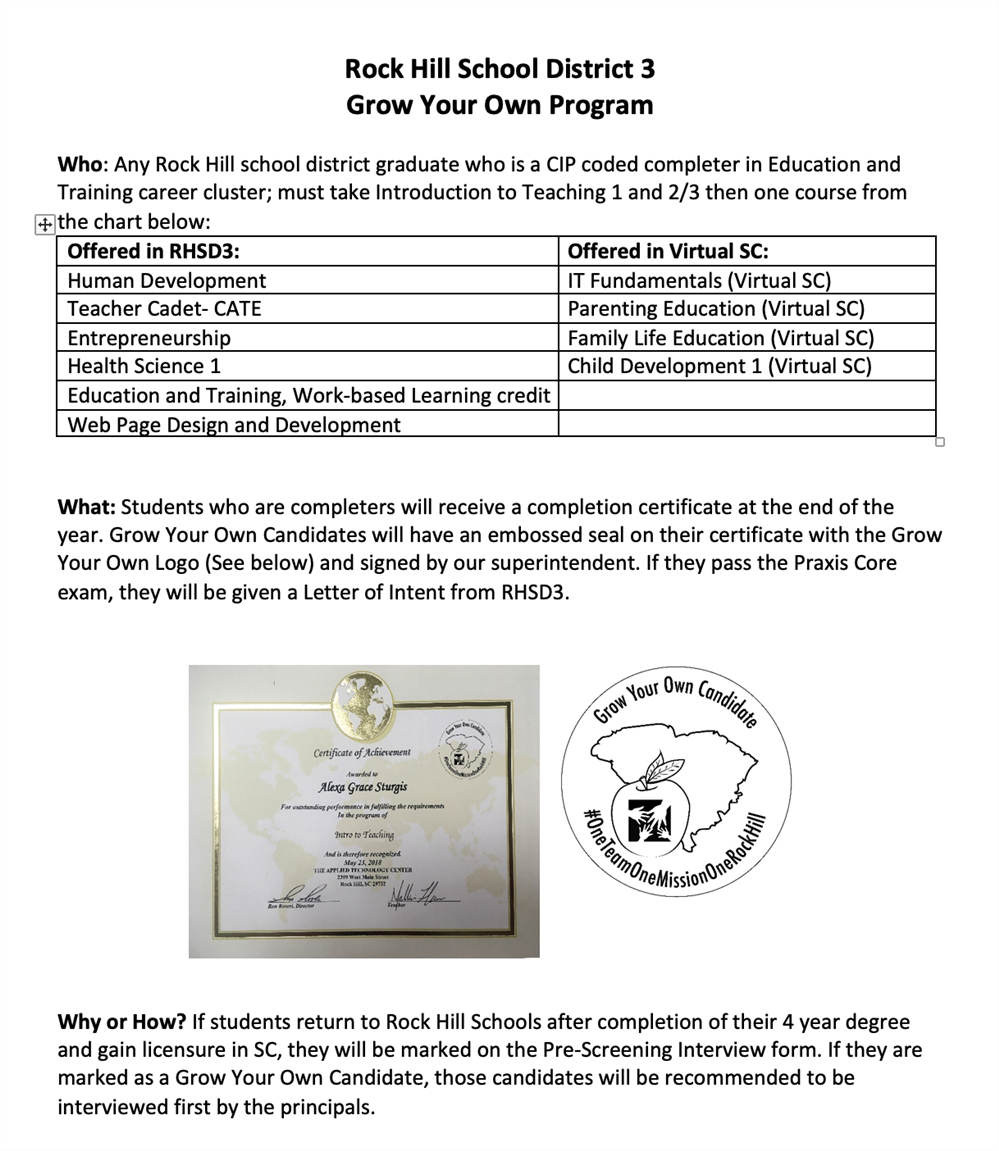 Grow Your Own Program 2023